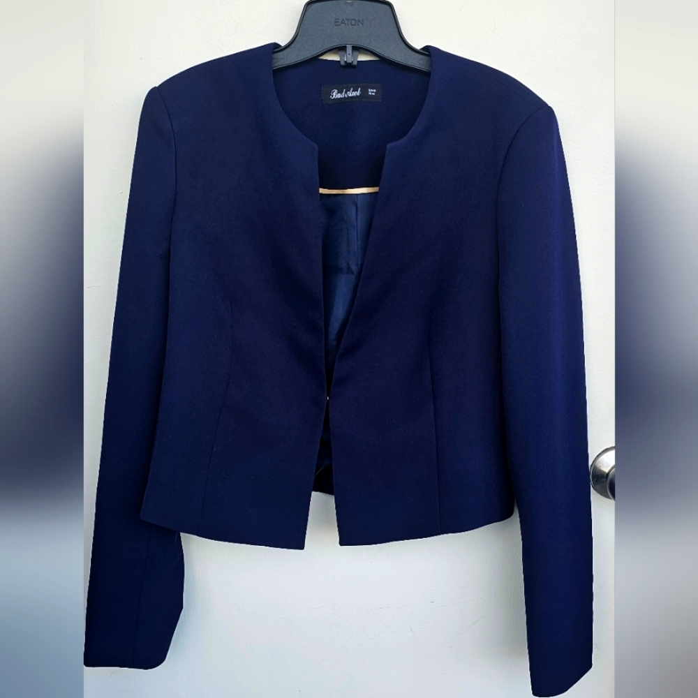 🧥 Bad Axel Women's Cropped Blazer – Navy Blue | Size 40 EUR / 44 RO